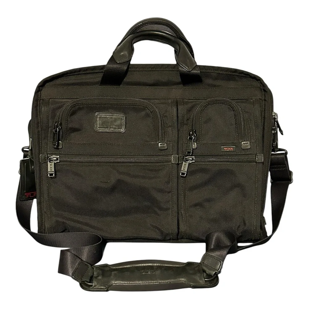 Tumi Alpha Organizer Bag Laptop Computer Briefcase Brief Shoulder Bag Black